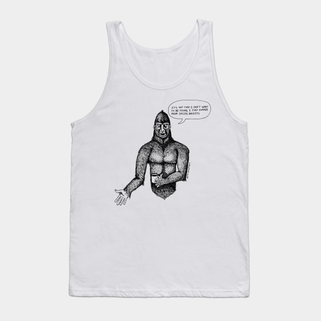 Sasquatch Social Anxiety Tank Top by smccomsey